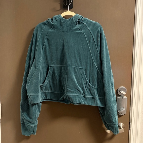 Lululemon Teal Corduroy Scuba Hoodie XXL 20 18 - Picture 1 of 3